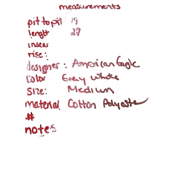 🌸3/$15🌸Gray and White Striped American Eagle V-Neck T-shirt sz Medium - Picture 4 of 4